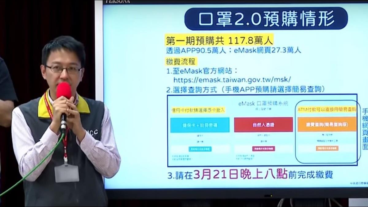 首波口罩2.0預購即日起付款 指揮中心:3/25第二波預購