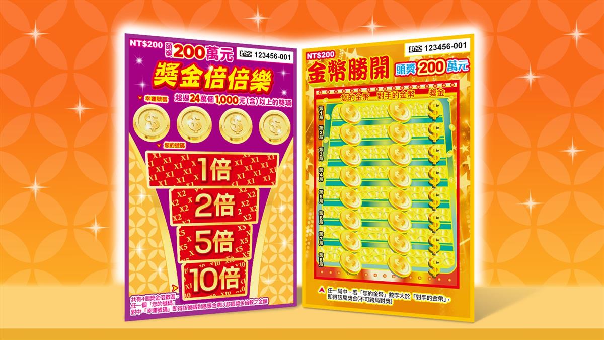 2新款刮刮樂上市！ 頭獎200萬 總獎金逾11.5億