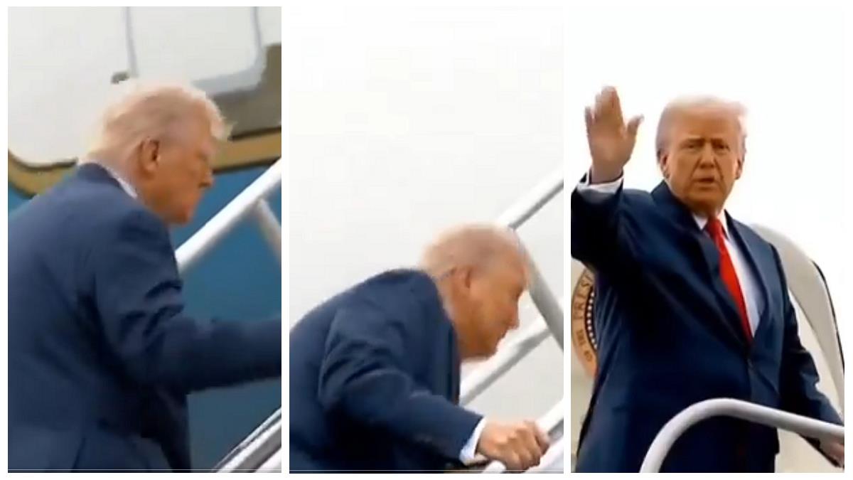 都是78歲！曾笑拜登登機跌倒 川普糗踉蹌畫面瘋傳