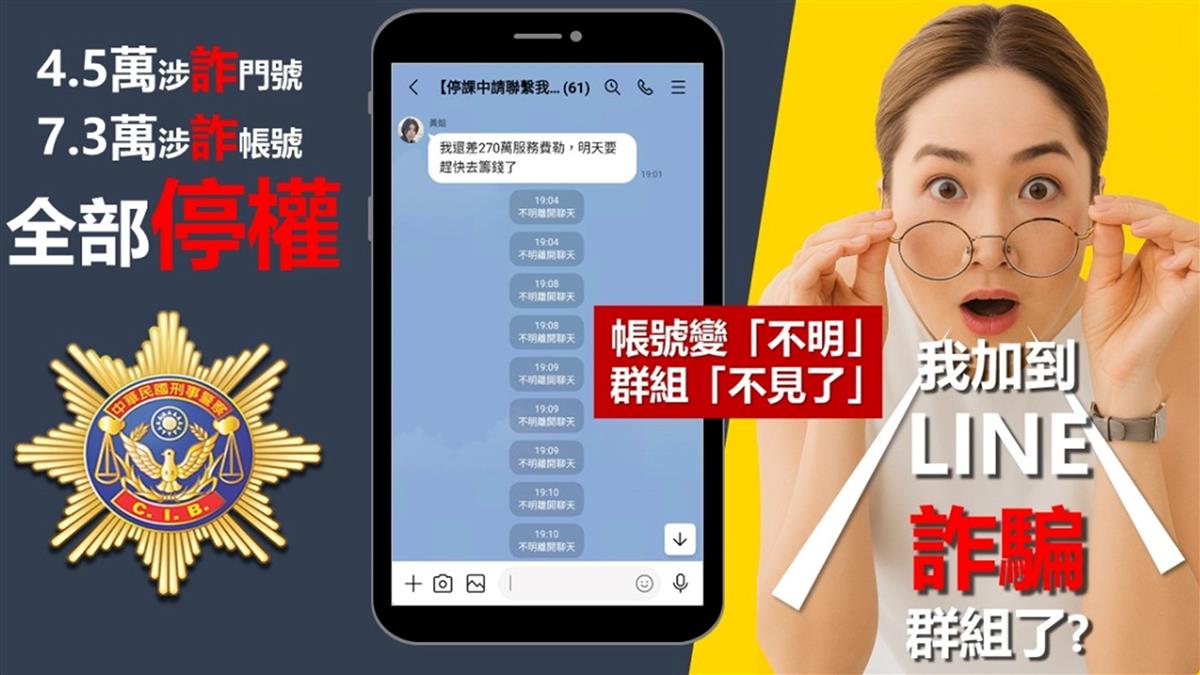 刑事局攜LINE打詐 7.3萬個帳號停權了