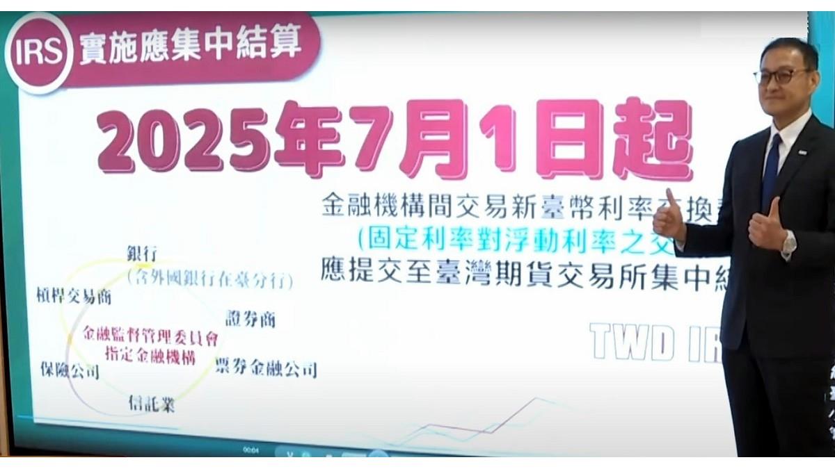 提升監理效率！新臺幣IRS應集中結算制度上路