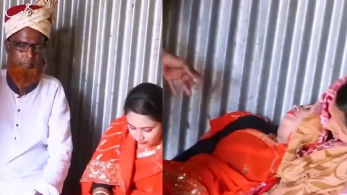 諷包辦婚姻！20歲新娘揭面紗 見新郎「大三倍」 當場嚇暈