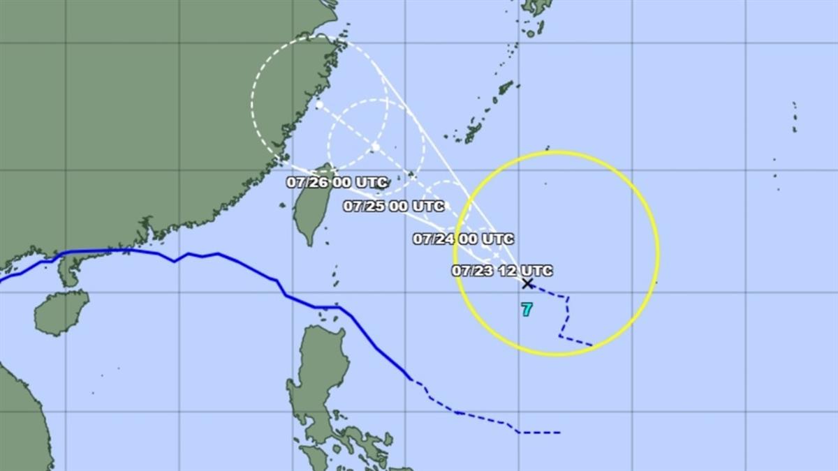 7號颱「范斯高」08:00生成 後期路徑有變數