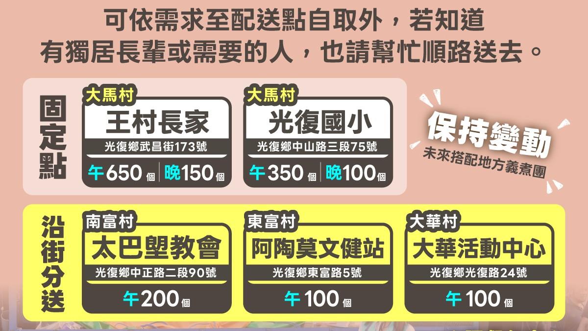 快訊/花蓮便當配送 政院請大家幫忙 發送地點曝