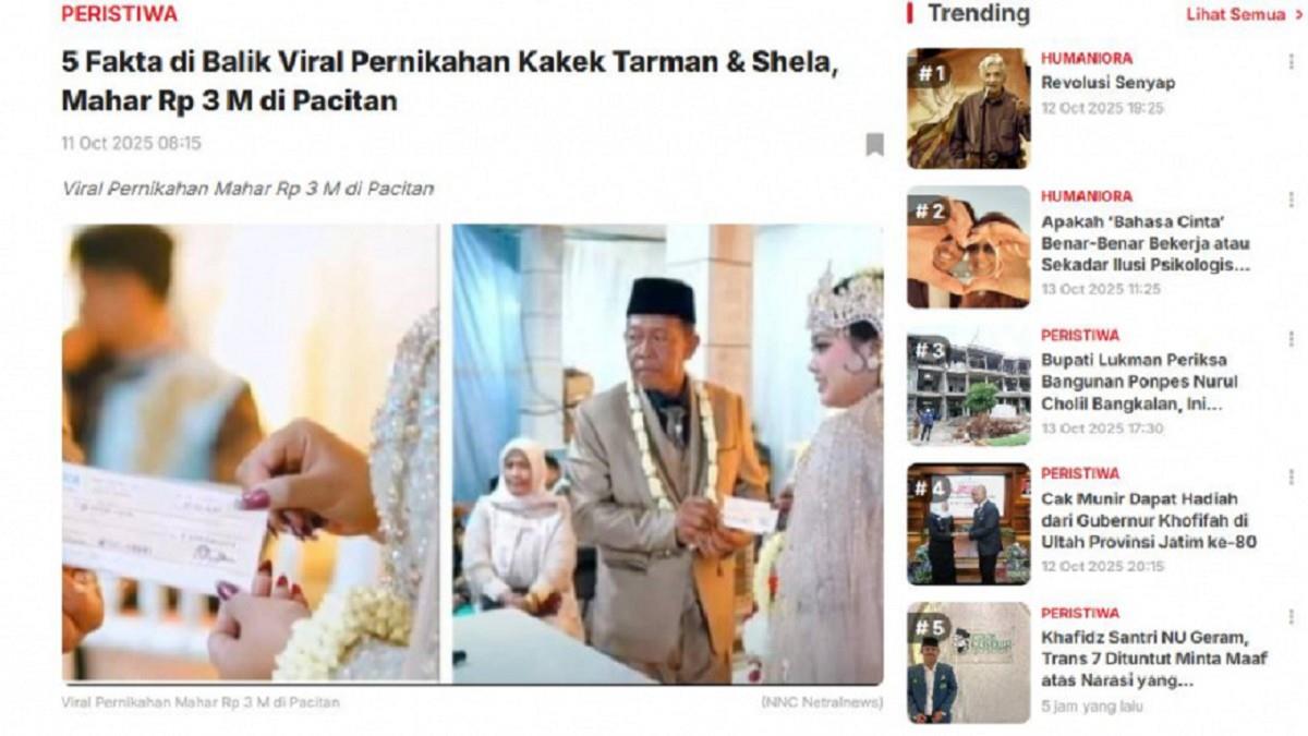 74歲翁娶24歲妻「豪砸560萬聘金」 意外驚掀詐欺疑雲