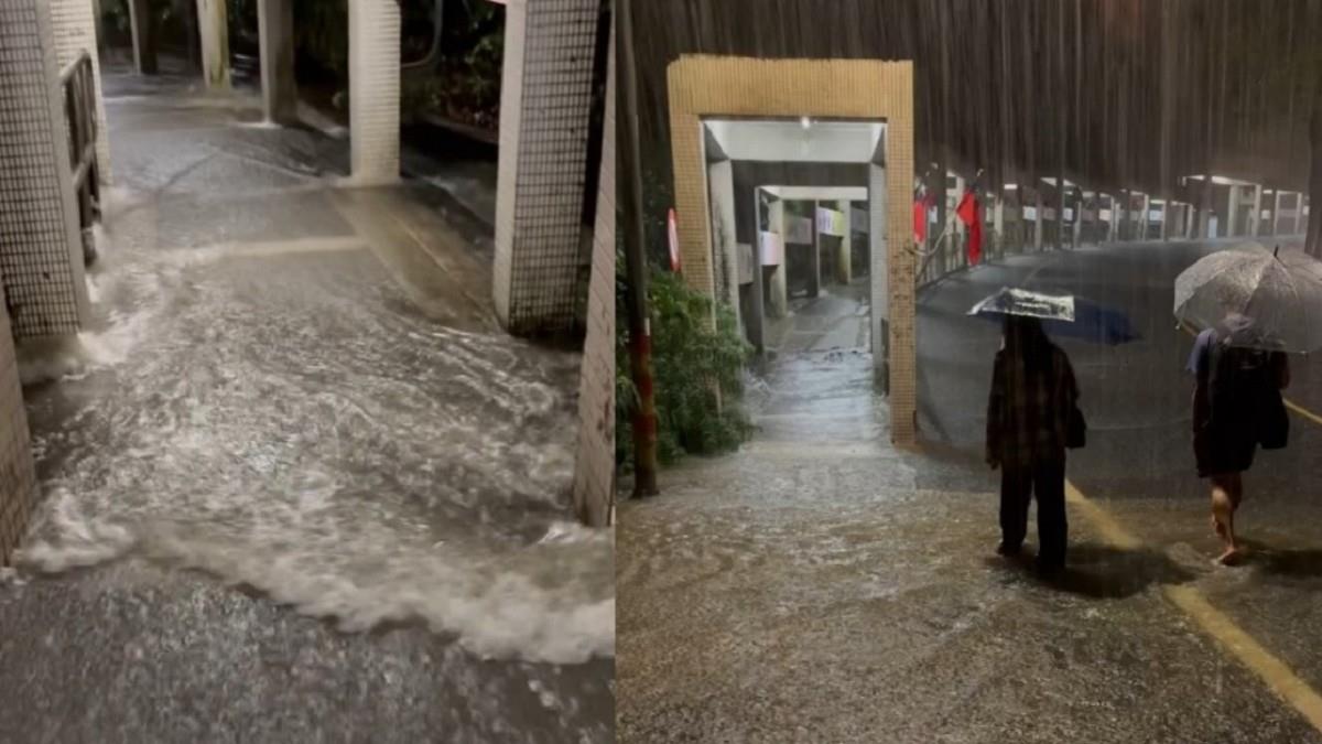 政大「水樂園」開張 文大狂風暴雨 學生哀求能停課